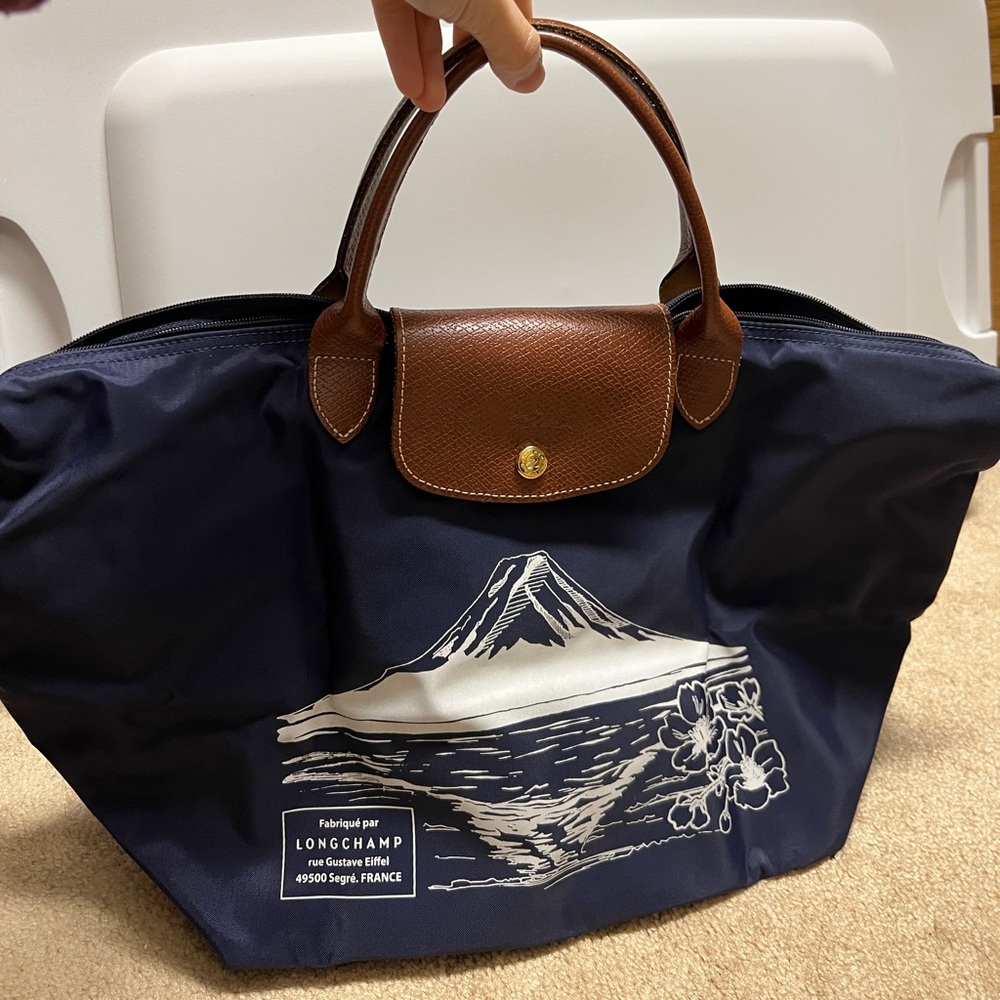 Longchamp Japan exclusive Mt Fuji Le Pliage tote bag